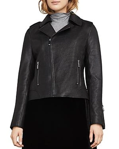 Bcbgmaxazria Chase Leather Moto Jacket In Black