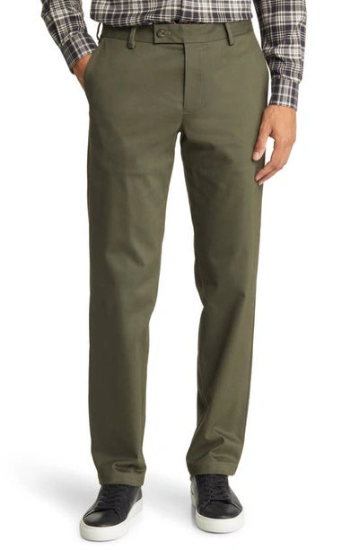 Alton Lane Motion Brushed Stretch Cotton Chinos In Olive