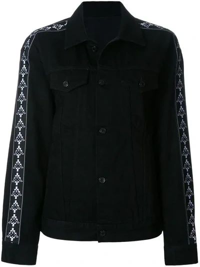 Marcelo Burlon County Of Milan Kappa Denim Jacket In Black