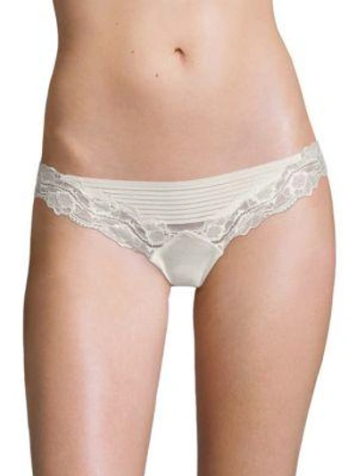 La Perla Lace Front Thong In Natural