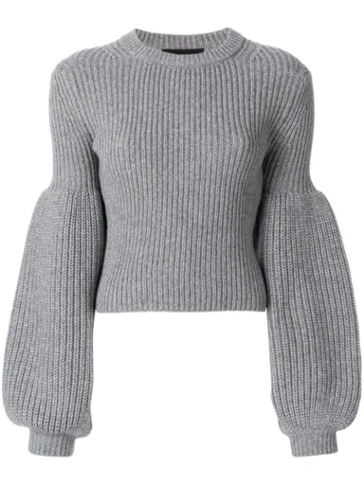 Alexander Wang Puff Sleeve Knit Jumper - Grey
