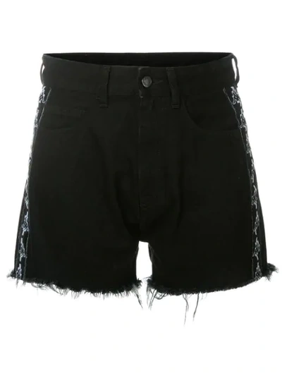 Marcelo Burlon County Of Milan Marcelo Burlon Kids X Kappa Frayed Shorts In Black