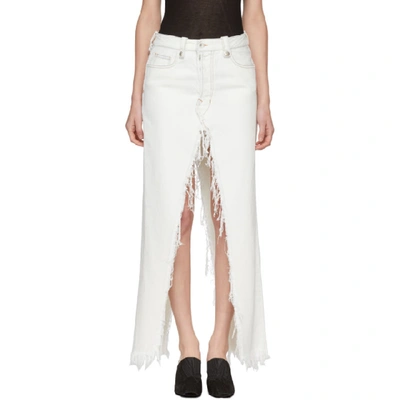 Ben Taverniti Unravel Project Unravel Rigid Denim Deconstructed Long Skirt In White