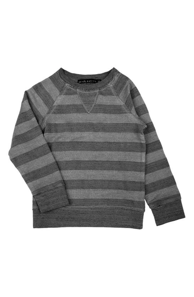 Miki Miette Kid's Iggy Stripe Sweatshirt In Charcoal
