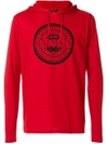 Balmain Logo Print Hooded T-shirt - Red
