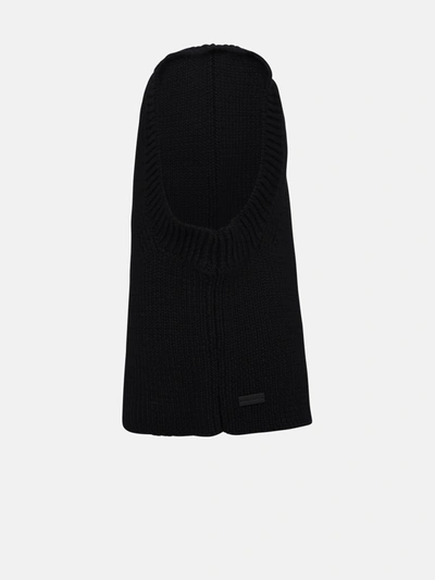 Saint Laurent Black Wool Knit Balaclava