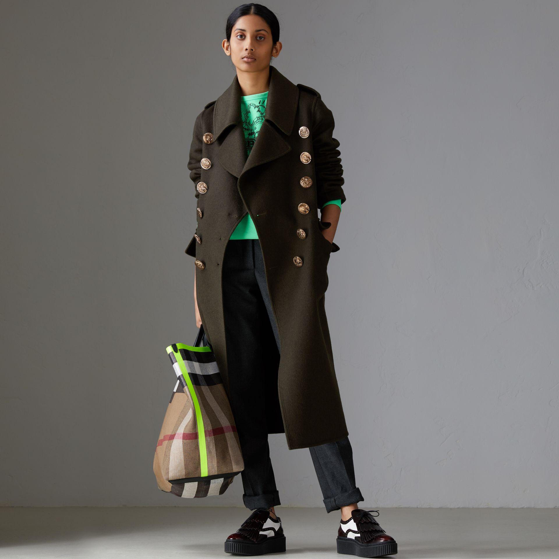 burberry green wool coat