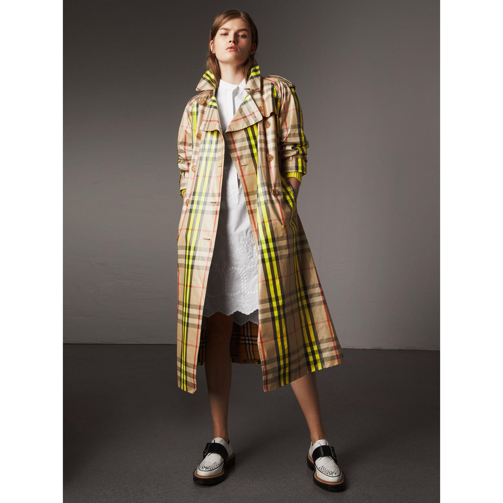Burberry Laminated Check Trench Coat – Online Exclusive In Fluorescent  Yellow | ModeSens