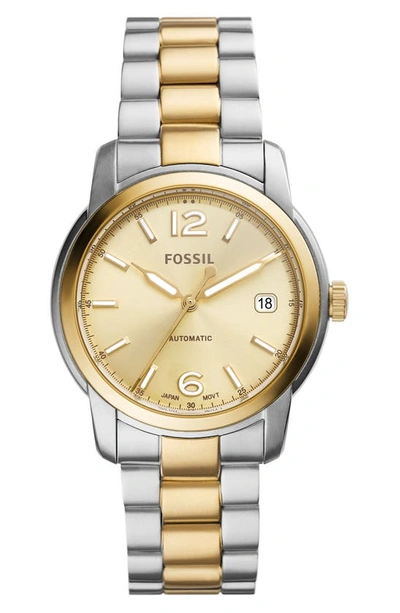 Fossil Heritage Bracelet Watch, 38mm In Two-tone Gold/ Silver