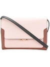 Marni Trunk Pochette Leather Convertible Crossbody In Pink/gold