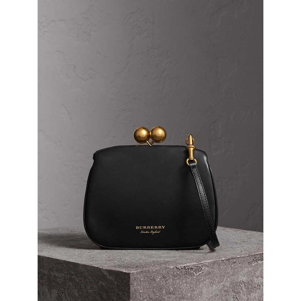 Burberry Small Leather Frame Bag In Black ModeSens