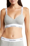 Calvin Klein Flex Lightly Lined Wireless Bralette In B10 Grey Heather