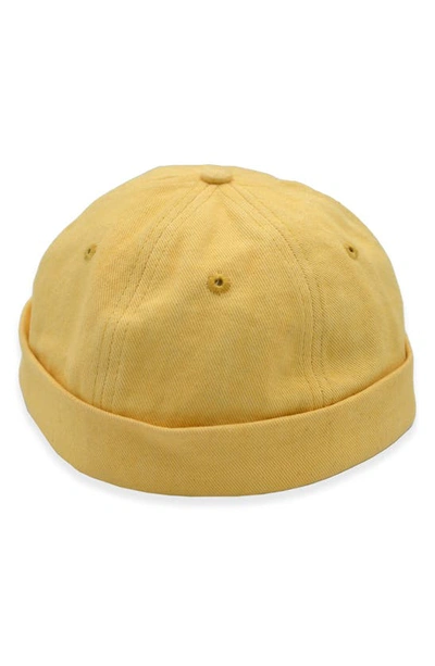 A Life Well Dressed Adjustable Beanie Cap In Mustard