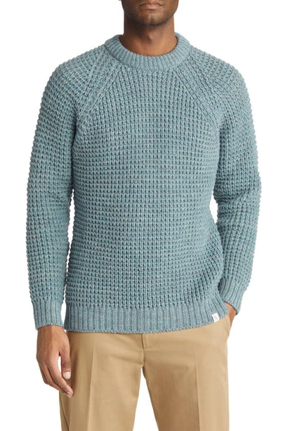 Peregrinewear Wool Waffle Knit Sweater In Seafoam