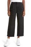 Brixton Victory High Waist Wide Leg Ankle Pants In Jet Black
