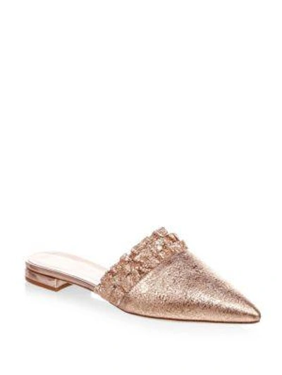 Kate Spade Beatriz Leather Mules In Rose Gold
