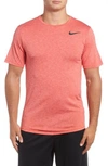 Nike Hyper Dry Training Tee In Bright Melon/ Track Red