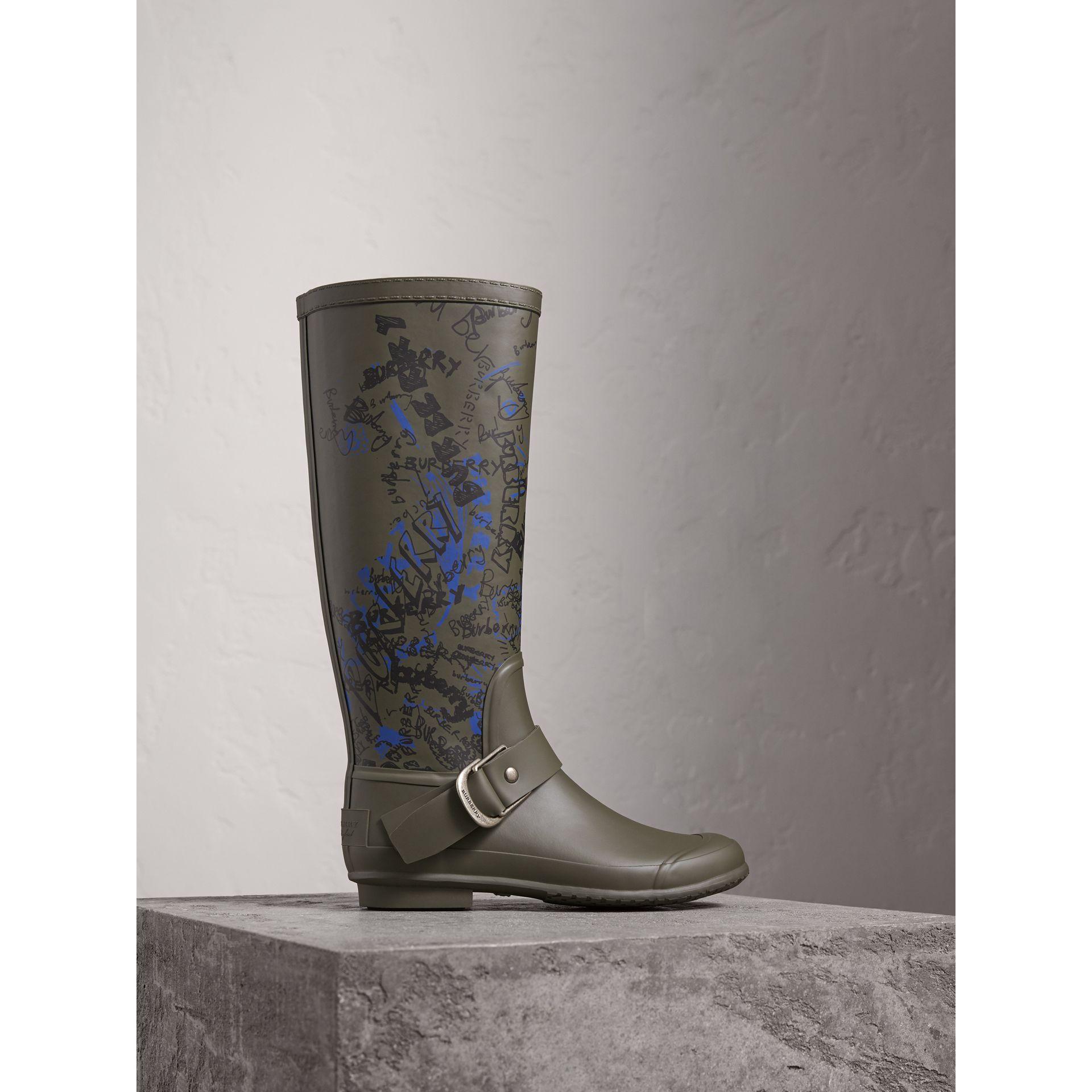 burberry print rain boots