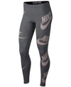 Nike Women's Sportswear Futura Leg A See Leggings, Grey In Carbon Heather/elemental Rose