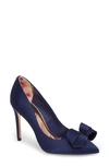 Ted Baker Skalett Pump In Navy Satin