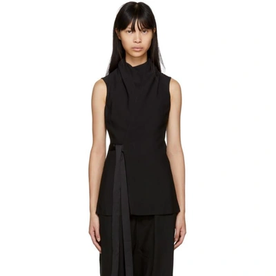 Rick Owens Wrap Vest Jacket In Black