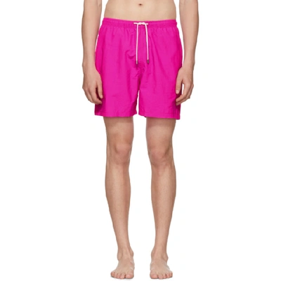 Solid & Striped Solid And Striped Pink Classic Swim Shorts In Neon Pink