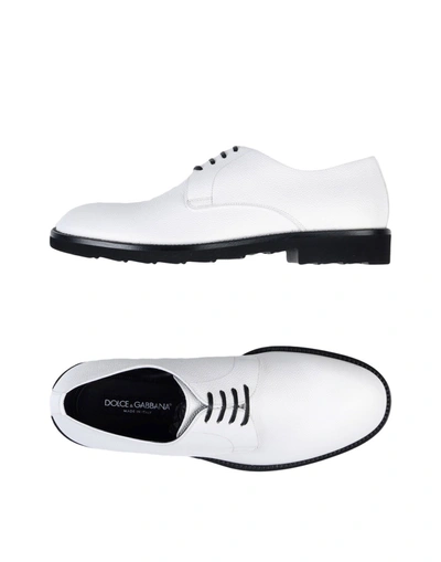 Dolce & Gabbana Lace-up Shoes In White