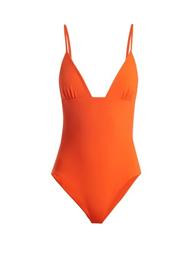 Mara Hoffman Virginia Plunge One Piece Swimsuit In Orange