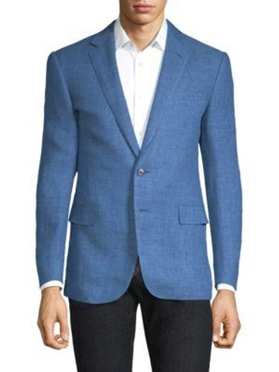 Ralph Lauren Anthony Linen Suit Jacket In Blue Grey