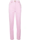 Versace High-waisted Skinny Jeans In Pink/purple