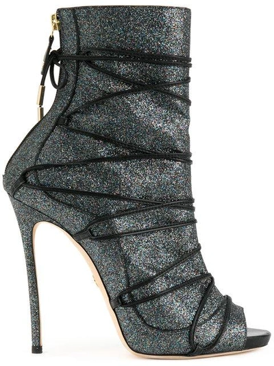 Dsquared2 Glitter Boots With Strap Detail - Black