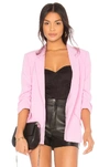 Bardot Ruched Sleeve Blazer In Pink