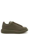Alexander Mcqueen Raised-sole Low-top Leather Trainers In Khaki