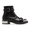 Alexander Mcqueen Hobnail Studded Leather Ankle Boots In Black