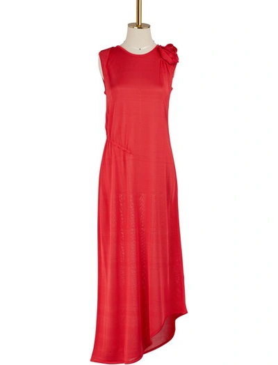 Lanvin Asymmetrical Viscose Dress In Red