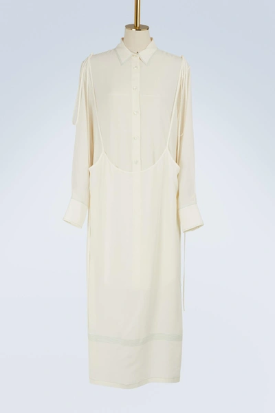 Marni Long-sleeved Dress In Stone White