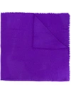 Gucci Supreme Fringed Scarf In Purple