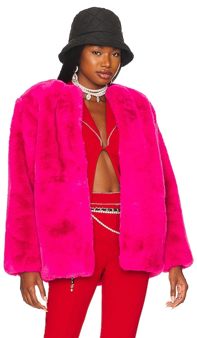 Lovers & Friends Zoe Coat In Electric Pink