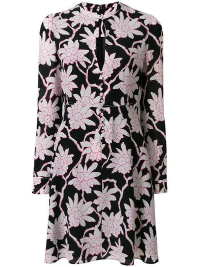 Valentino Floral Print Dress In Black