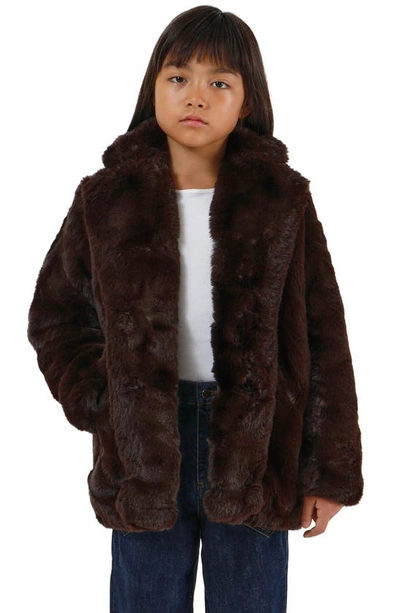 Apparis Unisex Stella Faux Fur Jacket - Little Kid, Big Kid In Espresso