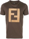 Fendi Ff Logo T In Brown