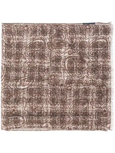 Dell'oglio Checked Scarf In Brown