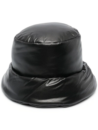 Versace Logo-patch Padded Bucket Hat In Black