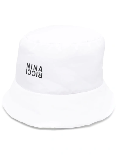 Nina Ricci Embroidered-logo Bucket Hat In White