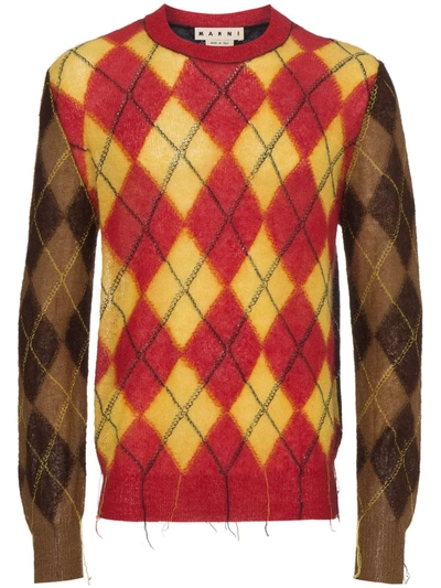 Marni Argyle Colour Blocked Sweater In Multicolour