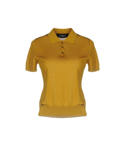 Dsquared2 Polo Shirts In Ocher