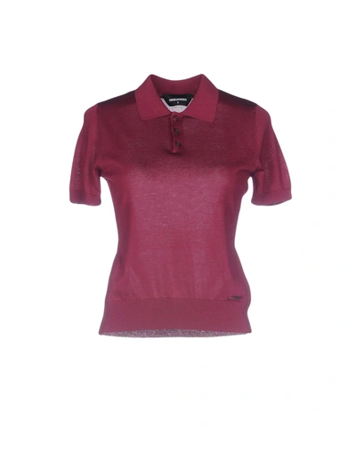 Dsquared2 Polo Shirts In Garnet