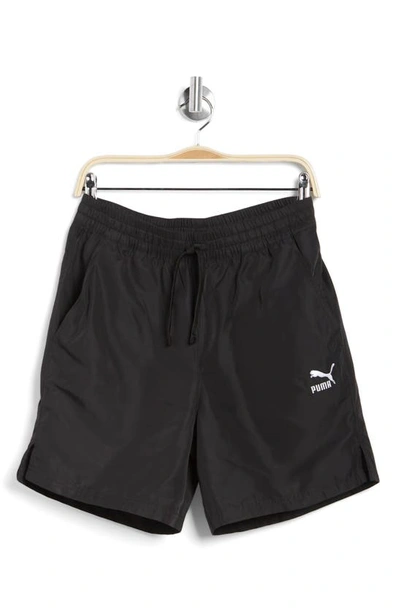 Puma Classic Logo Recycled Polyester Shorts In Black
