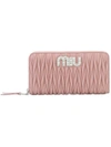 Miu Miu Pleated Continental Wallet - Pink