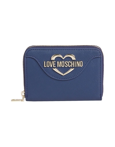 Love Moschino Wallets In Dark Blue